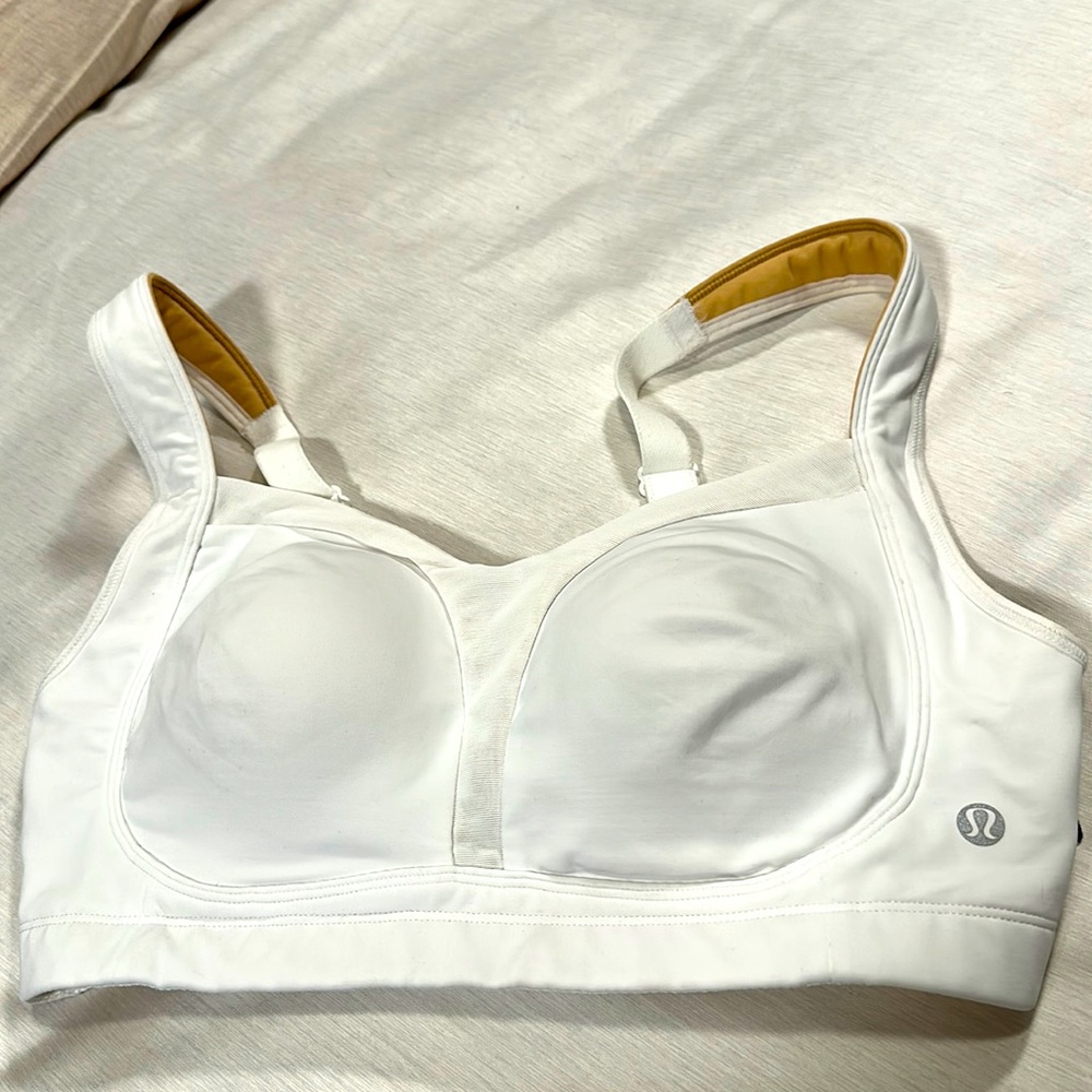 White Lululemon sports bra